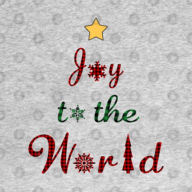 Joy to the world Christmas Tree Red Green Plaid. by Maxx Exchange